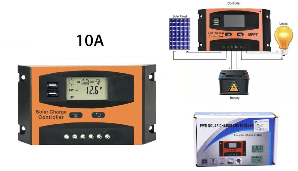 Controller Regolatore Di Carica Pannelli Solari 12v/24v 10a Automatico cir