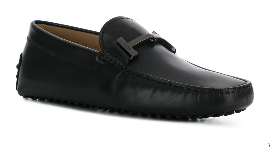 Pre-owned Tod's Men's Shoes Loafers Gommino Driver Double T $675 Мужская Обувь 男鞋 남성용 신발 In Black