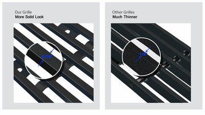 Fits 2003-2007 Scion XB Stainless Steel Black Horizontal Billet Grille Combo