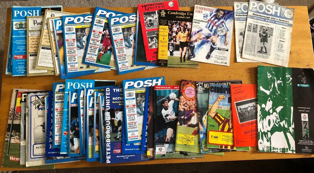 Collection of vintage football programmes in Yaxley, Cambridgeshire