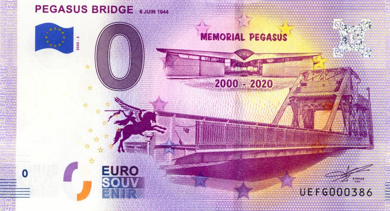 14 Ranville Pegasus Bridge 2, NÂ° De La 4Ã¨Me Liasse, 2020, Billet Euro Souvenir