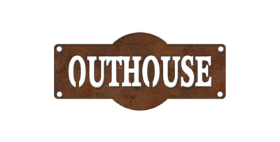 Outhouse Fake Rust Sign Plaque Wall Plaque Country Man Cave Decor 8.8 x 4''