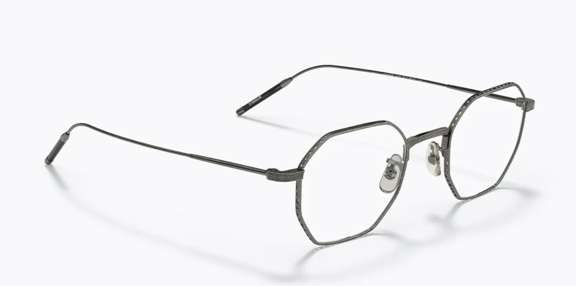 Pre-owned Oliver Peoples 0ov 1299t Tk-5 5076 Pewter Titanium Blue/block Unisex Eyeglasses In Clear