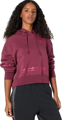 Укороченная толстовка Adidas Originals Trefoil Logo Play, Victory Crimson, Medium