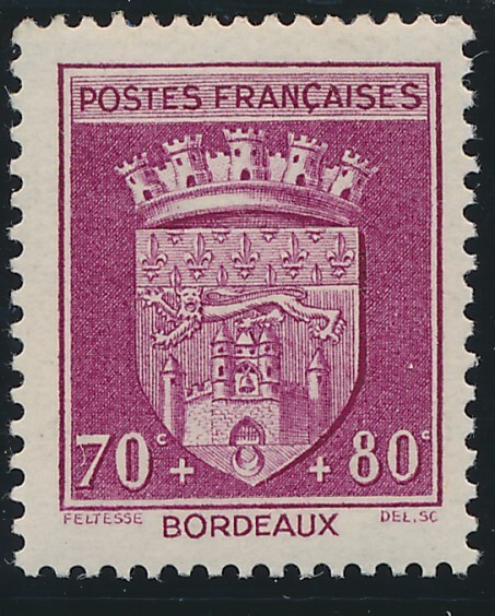 Timbre France 529** Bordeaux Armoiries  Neuf Sans CharniÃ¨Re 1941