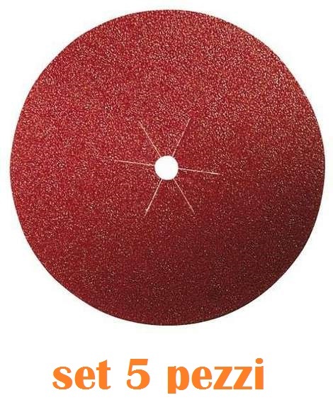 Set 5 Dischi Carta Vetrata Abrasiva Per Levigatrice Grana 80 Diametro 125mm dfh