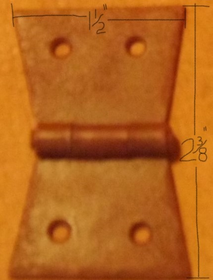 17th-,19th century butterfly hinges Handmade reproduction, forged head nails