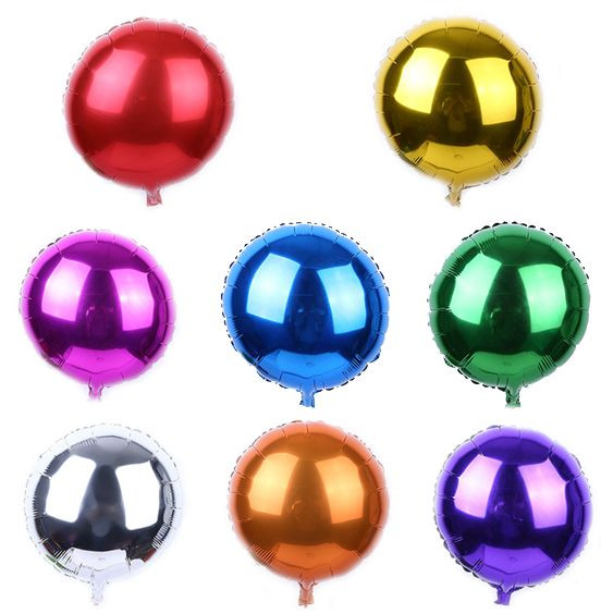 1-10 10" 18" Round Metallic Foil Balloon Helium Wedding Decoration