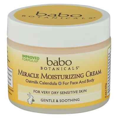 Babo Botanicals Miracle Moisturizing Cream for Very Dry Sensitive Skin, 2oz
