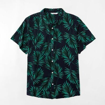 Father/Daddy & Son Mens Boys Hawaiian Matching Green Palm Tropical Aloha Shirts