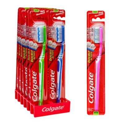 6x COLGATE TOOTHBRUSH DOUBLE ACTION MEDIUM 