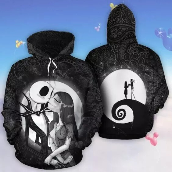 Jack And Sally Nightmare Couple Together Forever Halloween 3D HOODIE Best Price