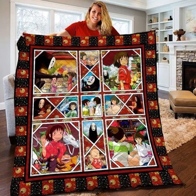 Spirited Away Quilt, Spirited Away Manga Anime Quilt Blanket Soft and Cozy