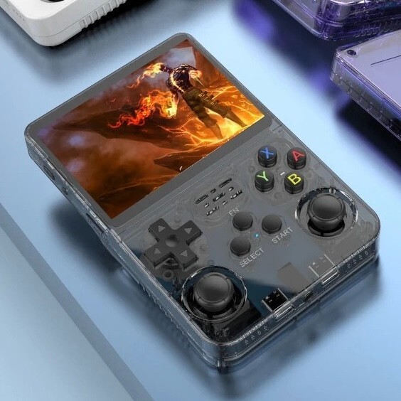 R36S Retro Handheld Video Game Console Linux System 3.5 Inch IPS Screen BLACK