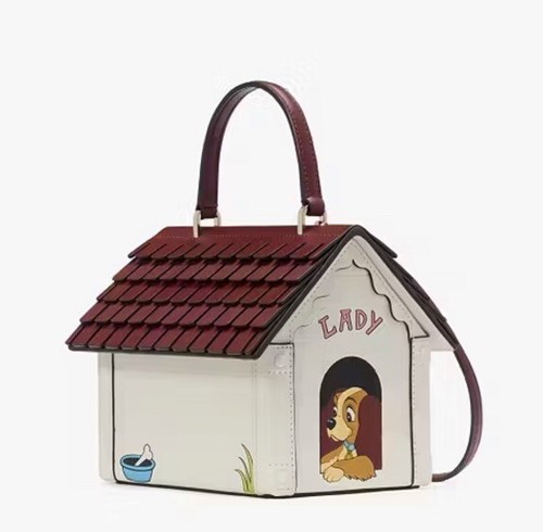Disney x kate spade Lady バッグ Kate Spade X Disney Lady and the Tramp Dog House Leather Bag NEW
