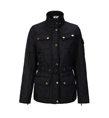 Firetrap Quilted Jacket Ladies Coat Belted - Black - All sizes