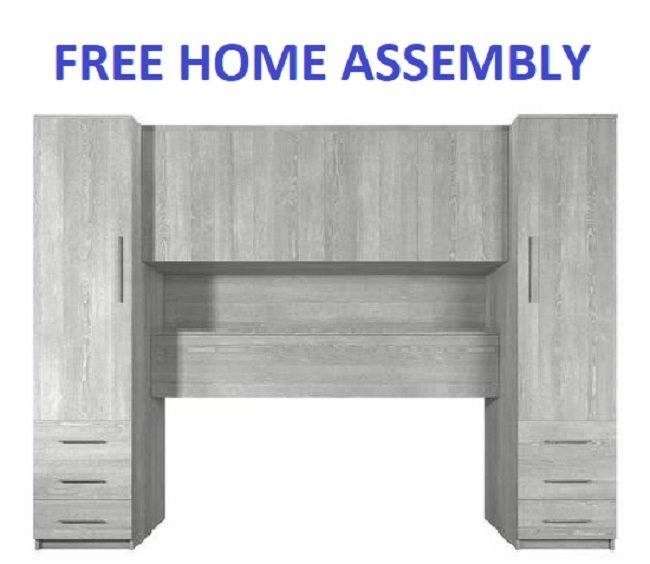 Prague 6 Door 6 Drw Overbed Wardrobe In Grey Ash