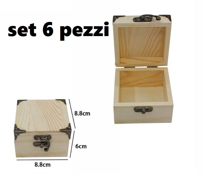 Set 6 Scatole Box Astuccio In Legno Decoupage Portagioie Cofanetto 53374a dfh