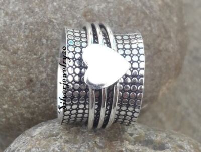 925 Sterling Silver Spinner Ring Anxiety Band Ring Meditation Ring Gift For Her