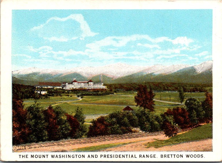 The Mount Washington And Presidential Range Bretton Woods Vintage Linen MINI Pos
