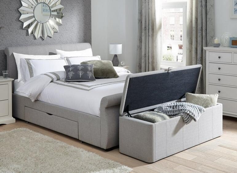 Double Sleigh Bed & Bedside in Cardiff Gumtree