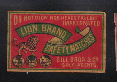 Ancienne    étiquette   Allumettes Japon  15567  Lion Brand 