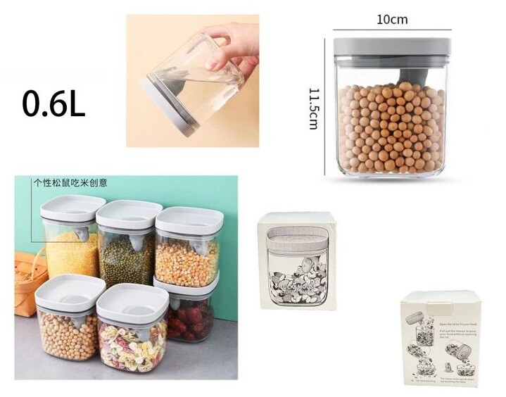 Contenitore Ermetico Per Alimenti Con Dosatore Cereali Pasta 0.6Lt cir