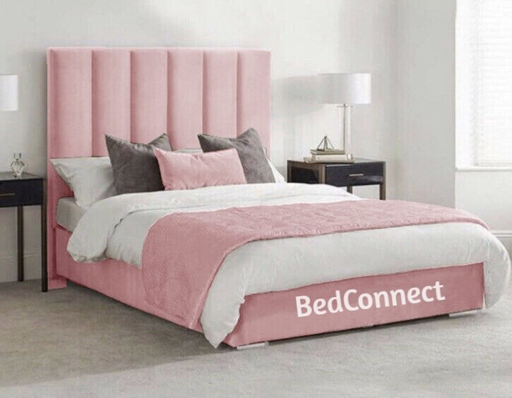 Designer Plush Velvet Panel Bed Oslo Bed High Headboard Bed In 4ft6 5ft 6ft Ebay