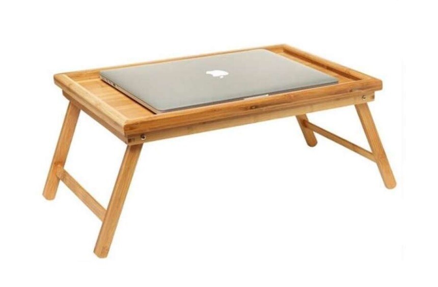 Tavolino Legno Colazione Letto Pieghevole Tavolo Lettura Multiuso Notebook hmj