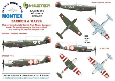 Montex KAM 1:32 Bf-109 K-4 #1 for Hasegawa Mask Metal Part #KAM32090