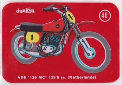 Vintage AGS ''125 MC'' (Netherlands) Motorcycle Trading Card #40 Red
