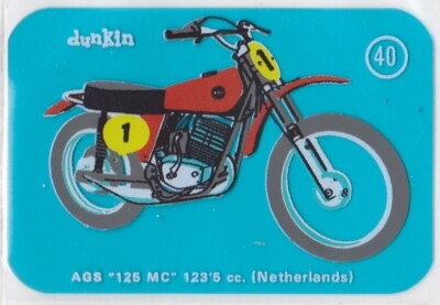 Vintage AGS ''125 MC'' (Netherlands) Motorcycle Trading Card #40 Blue