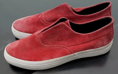 Huf Dylan Rieder Slip On Deep Red Suede Size 10