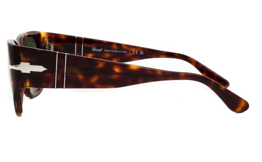 Pre-owned Persol Po3308s 24/31 51 Havana/green Square Unisex Sunglasses