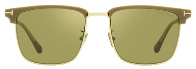 Pre-owned Tom Ford Hudson-02 Sunglasses Tf997h 52l Matte Tan/gold 55mm Ft0997 In Brown