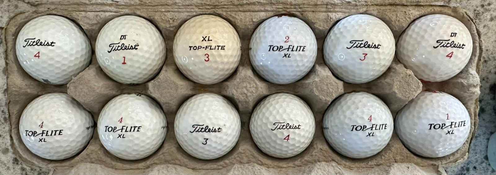 Lot of 12 corporate company logo golf balls