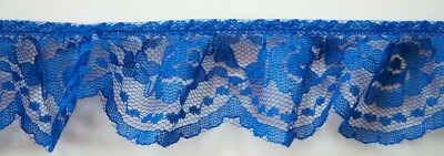 3 Yards Solid Ruffled/Gathered 2'' Nylon Lace 27 Color Choices See Description