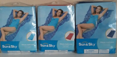 Sun & Sky Wave Mattress Pool Swim 85''X33''  Blue, Red, Purple LOT OF 3