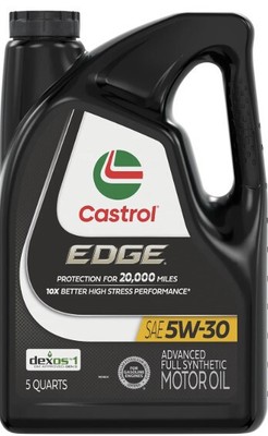 Castrol EDGE 5W-30 Advanced Full Synthetic Motor Oil, 5 Quarts (Pack Of 2)