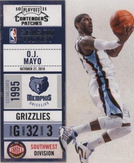 2010-11 Playoff Contenders Patches - O.J. Mayo #51