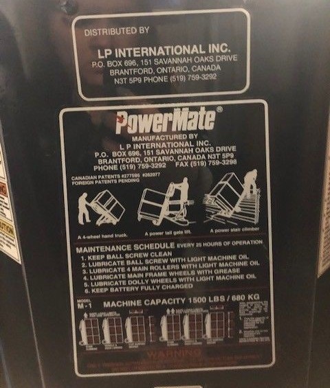 Powermate M1 Stair Climber and Liftgate