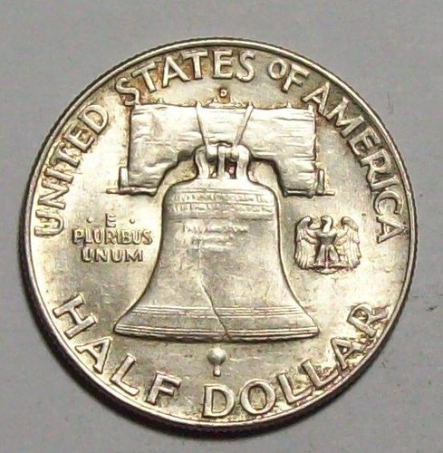 1951-D FRANKLIN HALF DOLLAR Original AU+ Free US Shipping #5B-14