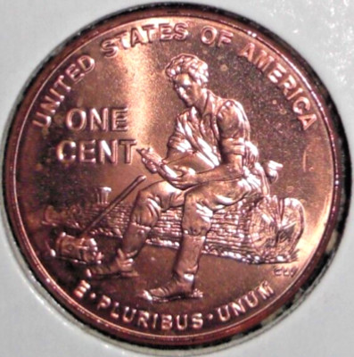 2009-D US coin 1 cent Penny Lincoln Reading Book on a Log Bicentennial