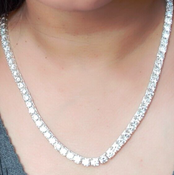 RARE 5mm, 20 inches Diamond Tennis Necklace, Great Sparkle & Luster, VIDEO | eBay RARE 5mm, 20 inches Diamond Tennis Necklace, Great Sparkle & Luster, VIDEO | eBay