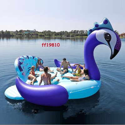 Giant 6-8 Person Inflatable Peacock Lake Water Float Raft