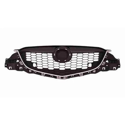 NEW CAPA Grille For 2013-2014 Mazda CX5 Partial Painted-Bk w/ Chrome Moulding