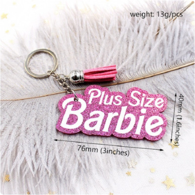 Barbie Keychain for Women Letter Keychain With Tassel Acrylic Key Chain Cute B