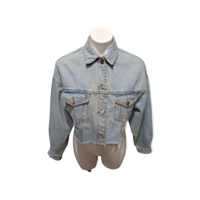 Long denim shop jacket womens zara