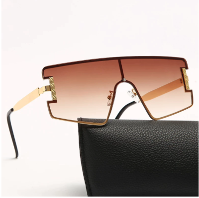 Gafas de sol para Hombre Mujer Moda Lentes de Metal cuadradas gran tama o UV400