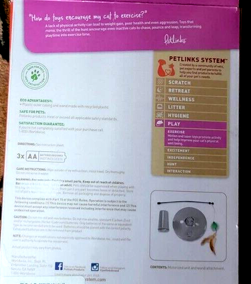 Electronic Cat Kitten Toy Petlinks Pure Commotion A Favorite.. New!! Ea.